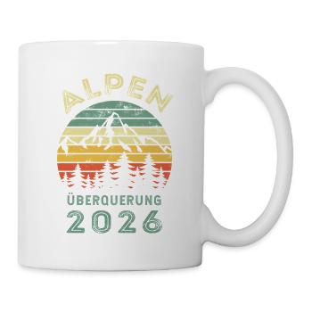Alpenüberquerung 2026 Retro - Wandern - Tasse - Weiß - Rechts