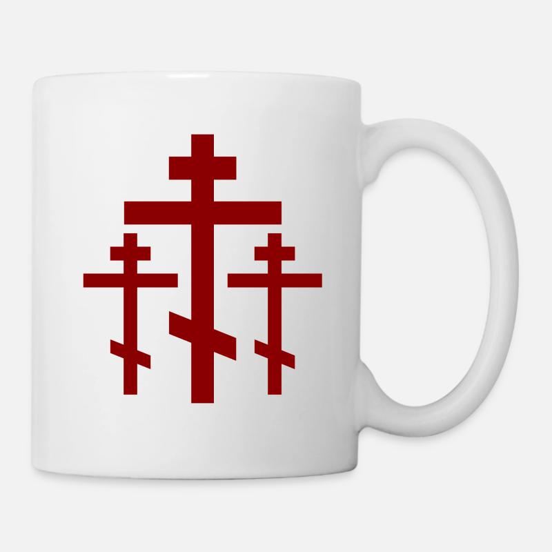 Rote Orthodoxe Kreuzengruppe - Mug blanc - blanc