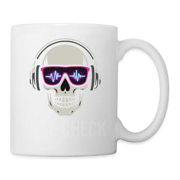 Crâne Neon Vibe Check – Skull Edition - Mug blanc - blanc - Droite