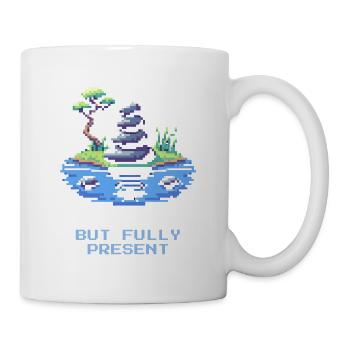 AFK, doch voll präsent | Achtsamkeit, Meditation - Tasse - Weiß - Rechts