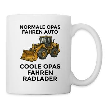 Cool Grandpas Drive Wheel Loader - Cadeau de grand-père amusant - Mug blanc - blanc - Droite