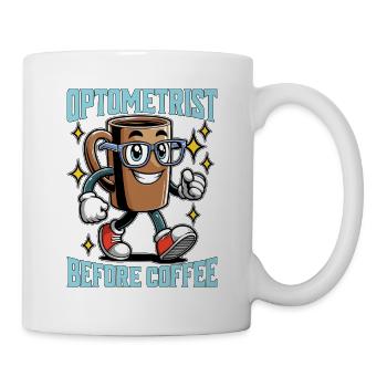 Optométriste Avant le café Ophtalmologiste Amateur de café - Mug blanc - blanc - Droite
