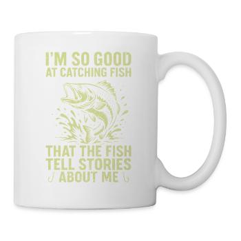 Pêcheur pêcheur pêcheur Poisson drôle de pêcheur disant - Mug blanc - blanc - Droite