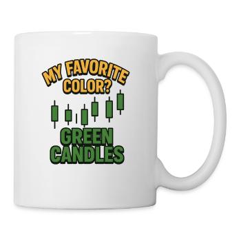 Green Candles Stock Mood, Investir - Mug blanc - blanc - Droite