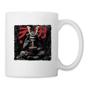 Samurai Cat Ramen Japan Streetwear Design - Mug - white - Right