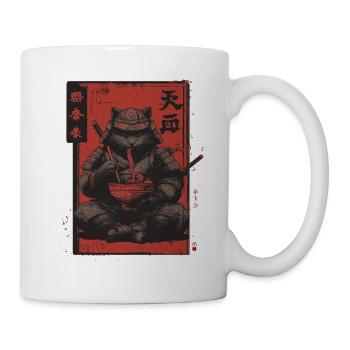 Samurai Cat Ramen Japan Streetwear Design - Mug - white - Right