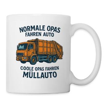 Cool Grandpas Drive Garbage Truck – Funny Grandpa Design - Mug - white - Right