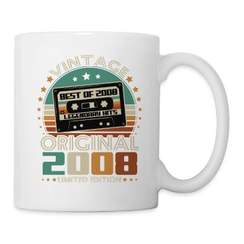 Original 2008 Vintage Vintage Anniversaire Rétro - Mug blanc - blanc - Droite