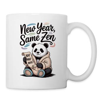 Entspannt ins neue Jahr Panda Shirt mit Zen-Vibes - Tasse - Weiß - Rechts