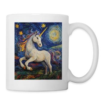 Einhorn Einhörner Unicorn Van Gogh Style - Mug - white - Right
