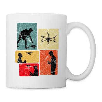 Drohnen fliegen Spruch Geschenkidee - Tasse - Weiß - Rechts