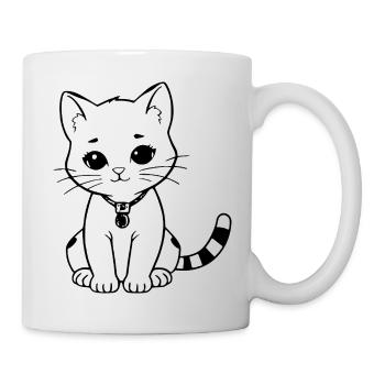 Katze Kätzchen Katzenshirt Geschenk - Tasse - Weiß - Rechts