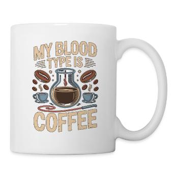 Technicien de laboratoire Mon groupe sanguin est Phlébotomie au café - Mug blanc - blanc - Droite