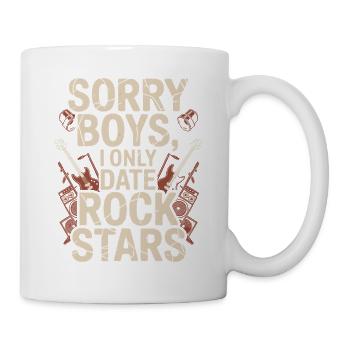 Festival Sorry Boys I Only Date Rock Stars Groupie - Mug - white - Right