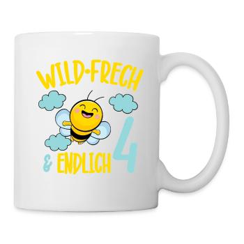 Bee Birthday Motif Finally 4 Years Girl - Mug - white - Right