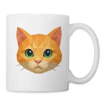 Polygon Cat – Geometric Cat Design - Mug - white - Right