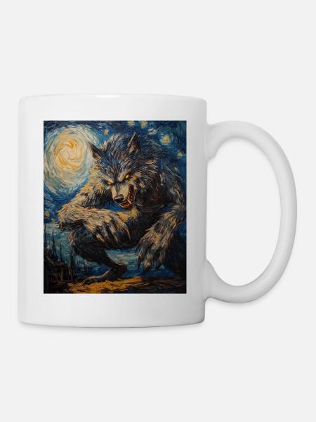 Werwolf Wolf Van Gogh Style - Tasse - Weiß