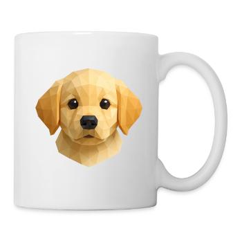 Cute Golden Retriever Puppy – Polygon Dog Design - Mug - white - Right