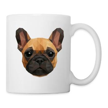 Polygon Französische Bulldogge – Süßer Hund - Tasse - Weiß - Rechts
