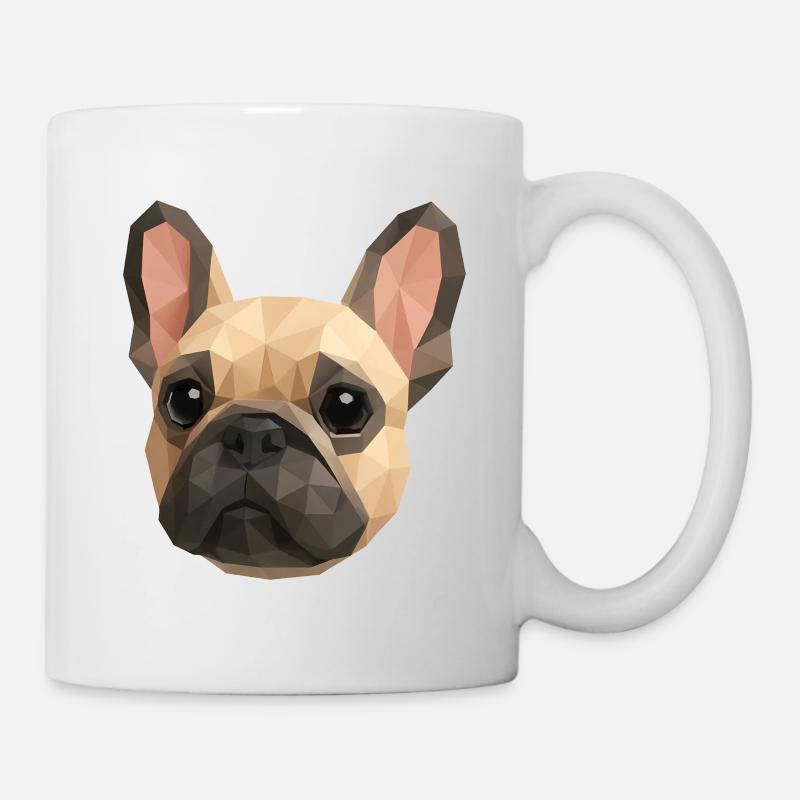 Polygone Bouledogue Français – Art Géométrique - Mug blanc - blanc