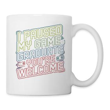 Gamer T-Shirt – I Paused My Game to Graduate - Mug - white - Right