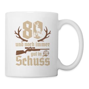 Jäger 80th birthday Hunting 80 years in good shape - Mug - white - Right