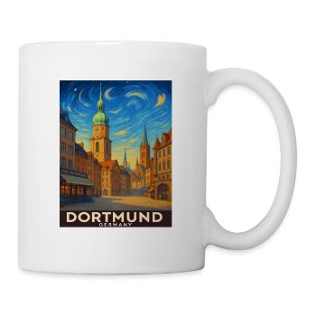 Dortmund Skyline Malerei - Tasse - Weiß - Rechts
