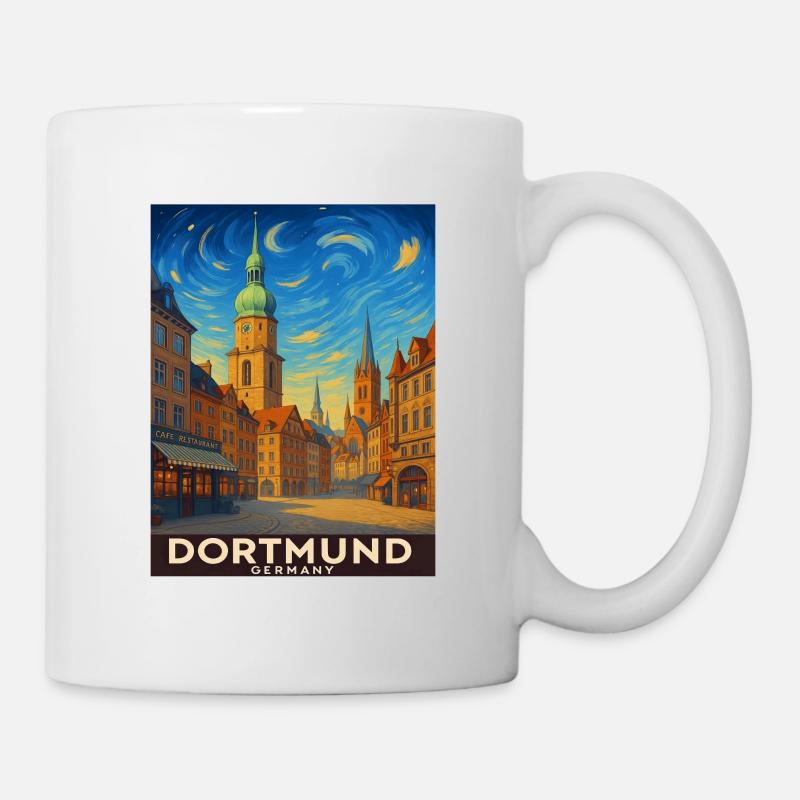 Dortmund Skyline Malerei - Tasse - Weiß