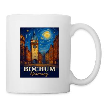 Bochum Nachtstadt Kunstturm - Tasse - Weiß - Rechts