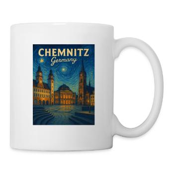 Chemnitz Nachtlicht Plaza - Tasse - Weiß - Rechts