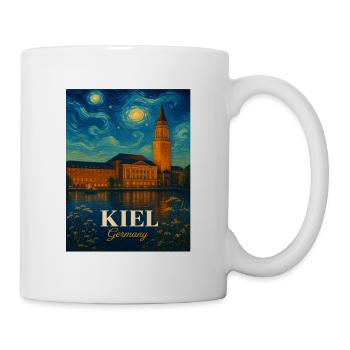Kiel Night View Poster Kiel Germany - Mug - white - Right