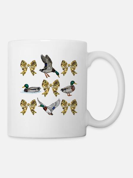 Enten Camo Bögen Wasservögel Jagdstil - Tasse - Weiß