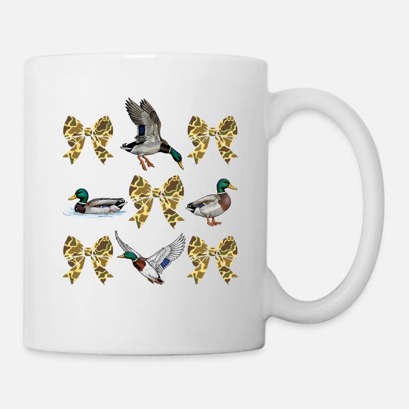 Enten Camo Bögen Wasservögel Jagdstil - Tasse - Weiß