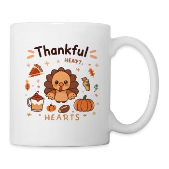 Coeurs reconnaissants Turquie Automne - Mug blanc - blanc - Droite