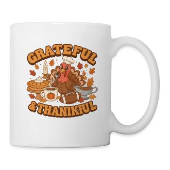 Dankbare und dankbare Türkei - Tasse - Weiß - Rechts