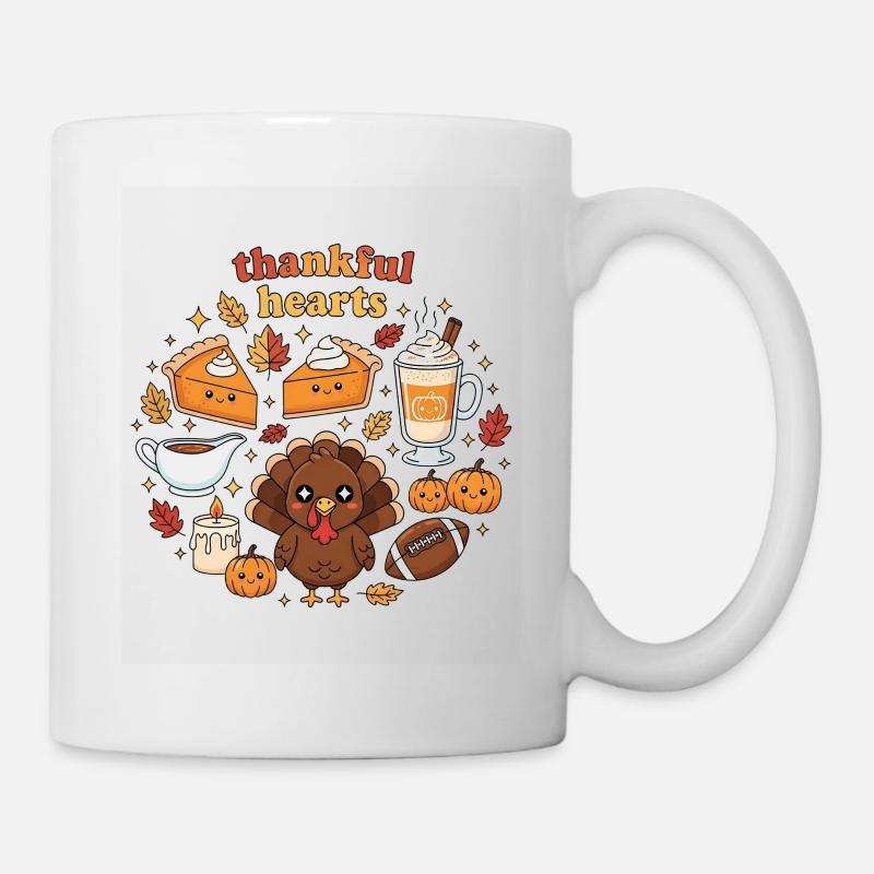 Cœurs reconnaissants Thanksgiving Cheer - Mug blanc - blanc