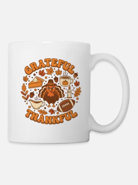 Dankbarer Gobbler Herbstfest - Tasse - Weiß