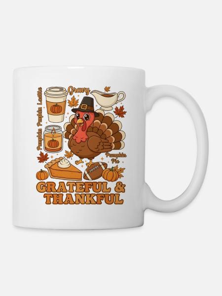 Dankbarer Truthahn Herbstfest - Tasse - Weiß