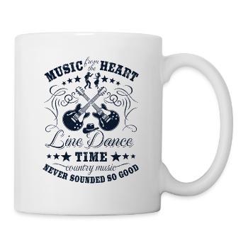Danse en ligne - Musique avec coeur - Cadeau champêtre - Mug blanc - blanc - Droite