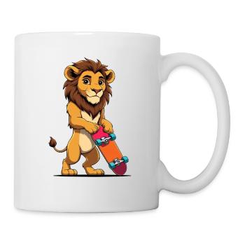 Löwenjunge Skateboard Power - Tasse - Weiß - Rechts