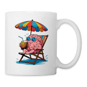 Brain on the beach with cocktail - Mug - white - Right