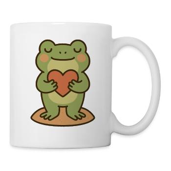 Grenouille avec cœur – Design d’amour - Mug blanc - blanc - Droite