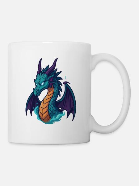 Meeresdrache Neonkopf - Tasse - Weiß