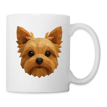 Cute Yorkshire Terrier – Polygon Dog Design - Mug - white - Right