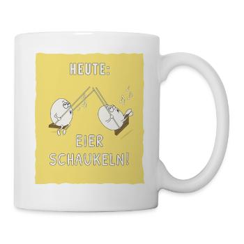 Aujourd’hui : Les œufs se balancent ! Chemise Dictons Drôles - Mug blanc - blanc - Droite