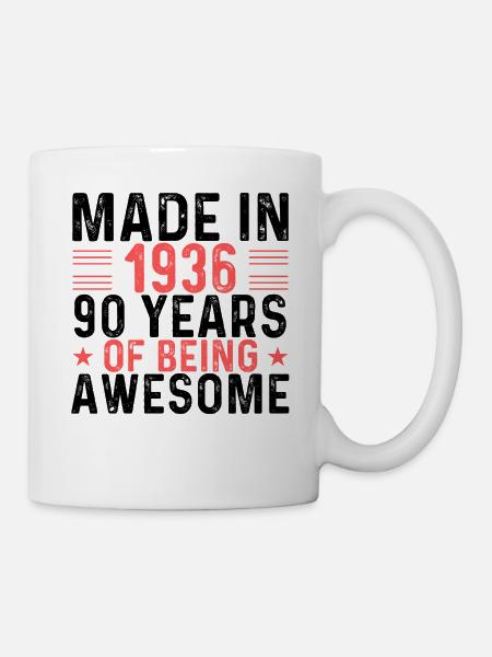 Made In 1936 90 Years Of Being Awesome - Tasse - Weiß