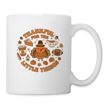 Dankbare kleine Dinge Truthahnkreis - Tasse - Weiß - Rechts