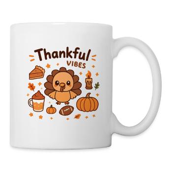 Thankful Turkey Vibes Illustration - Mug - white - Right