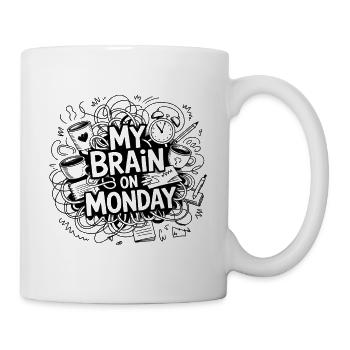 My Brain On Monday – Chaotic Sketch - Mug - white - Right