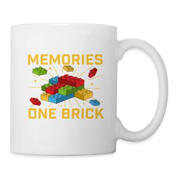 Erinnerungen bauen Stein für Stein Stein  - Tasse - Weiß - Rechts